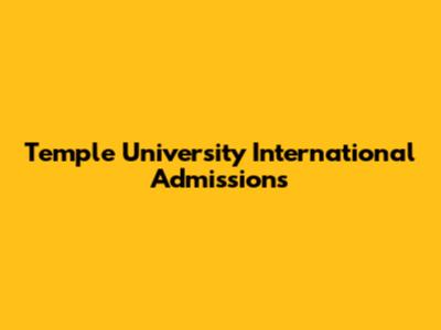 Temple University International Admissions