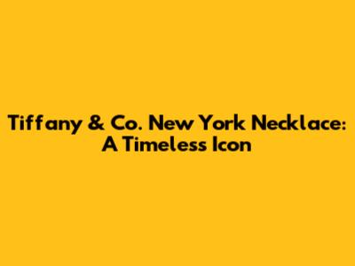 Tiffany & Co. New York Necklace: A Timeless Icon
