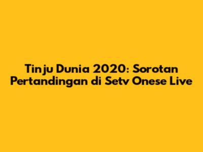 Tinju Dunia 2020: Sorotan Pertandingan di Setv Onese Live