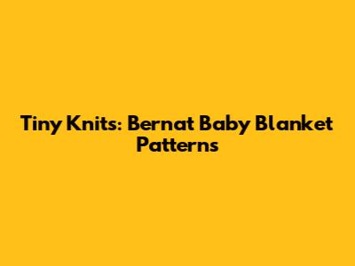 Tiny Knits: Bernat Baby Blanket Patterns