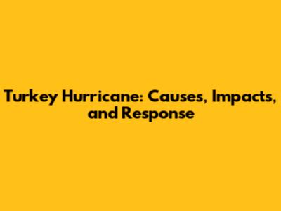 Turkey Hurricane: Causes, Impacts, and Response
