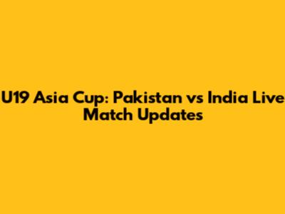 U19 Asia Cup: Pakistan vs India Live Match Updates