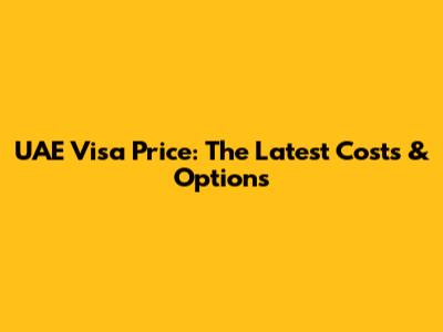 UAE Visa Price: The Latest Costs & Options