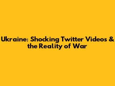 Ukraine: Shocking Twitter Videos & the Reality of War