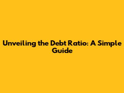 Unveiling the Debt Ratio: A Simple Guide