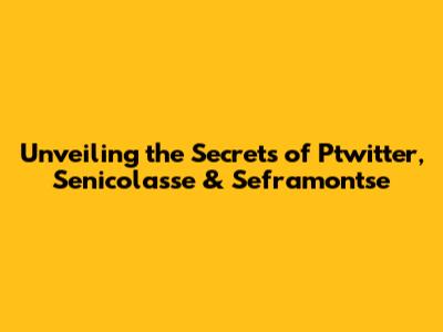 Unveiling the Secrets of Ptwitter, Senicolasse & Seframontse