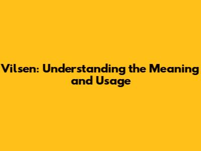 Vilsen: Understanding the Meaning and Usage