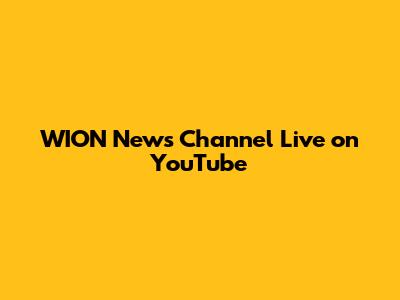 WION News Channel Live on YouTube