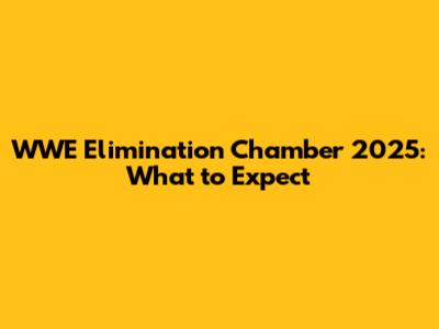 WWE Elimination Chamber 2025: What to Expect