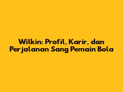 Wilkin: Profil, Karir, dan Perjalanan Sang Pemain Bola