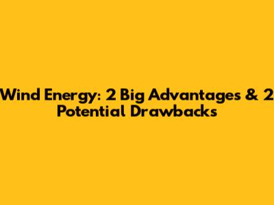 Wind Energy: 2 Big Advantages & 2 Potential Drawbacks