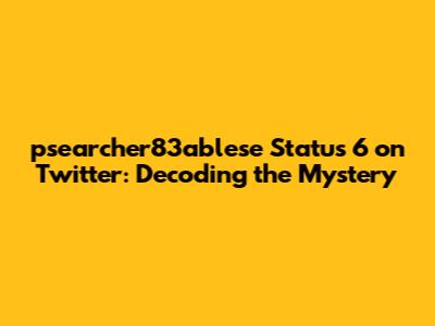 psearcher83ablese Status 6 on Twitter: Decoding the Mystery